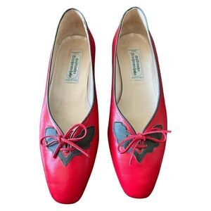 Vintage‎ Italian Leather Red and Black Shoe Size 37